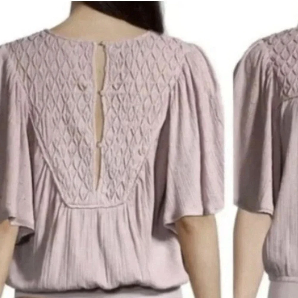 Free‎ People Intimately Bodysuit Perfect Catch Flutter Sleeve Shirt Womens XS